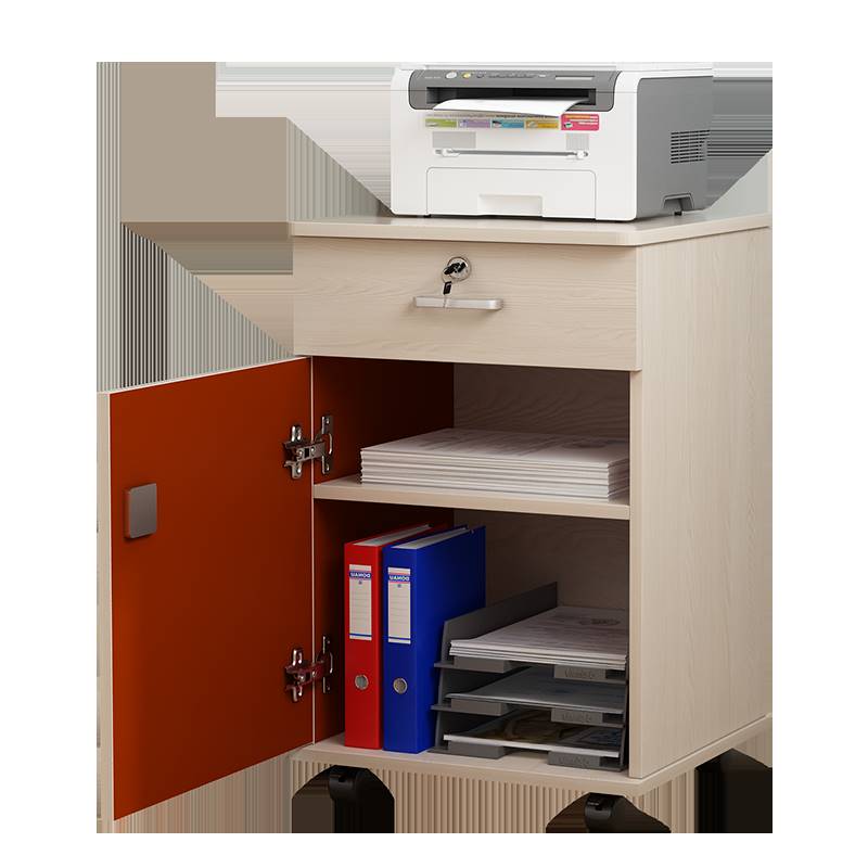 文件柜办公室免安装木质带锁抽屉柜移动收纳小柜子桌下矮柜活动柜 - 图1