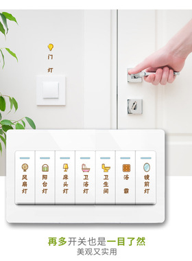 创意夜光开关贴墙贴标签
