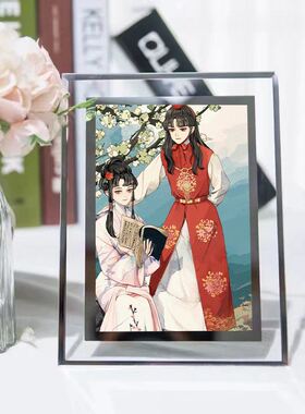 红楼梦水晶玻璃相框漫画板