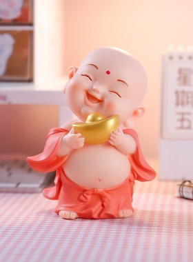 小弥勒搪胶摆件国风和尚系列潮玩手办家居饰品礼物批发工艺品直销