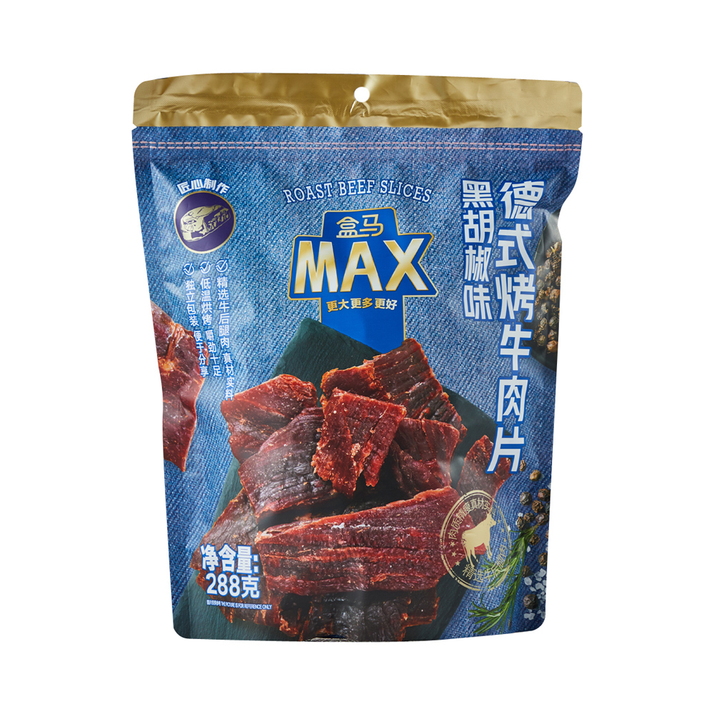 盒马MAX德式烤牛肉片(黑胡椒味)288g独立包装低温烘烤嚼劲十足 - 图3