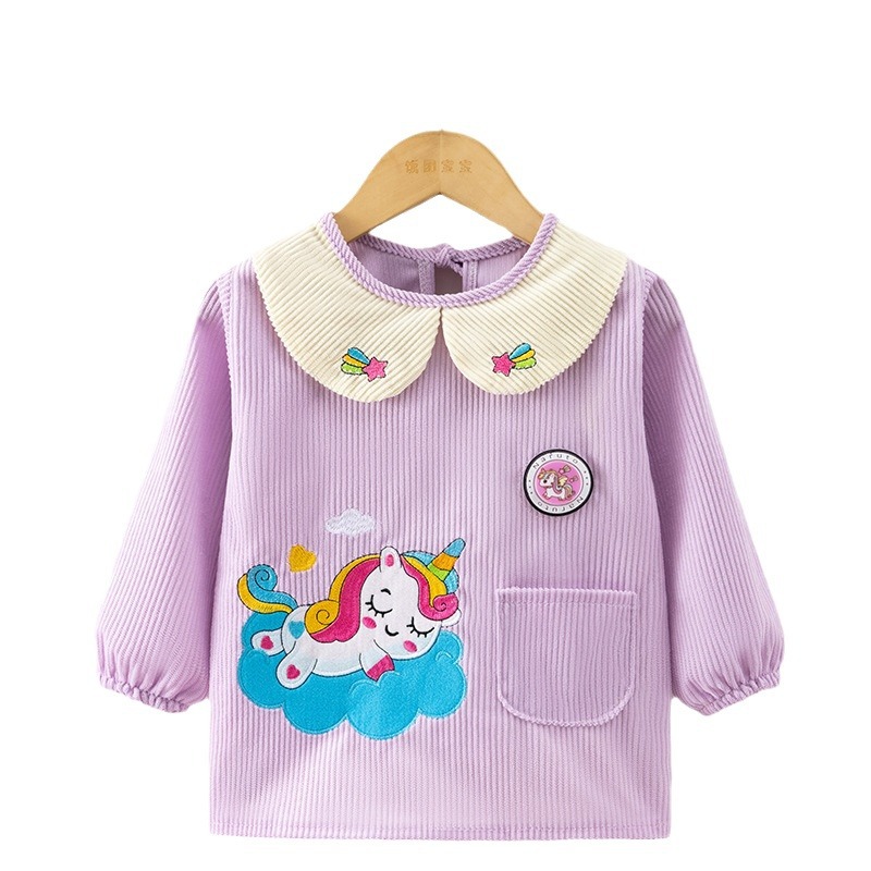New children's smock, autumn and winter baby bib, reverse dressing, waterproof apron, eating clothes, kindergarten painting clothes, protective clothing