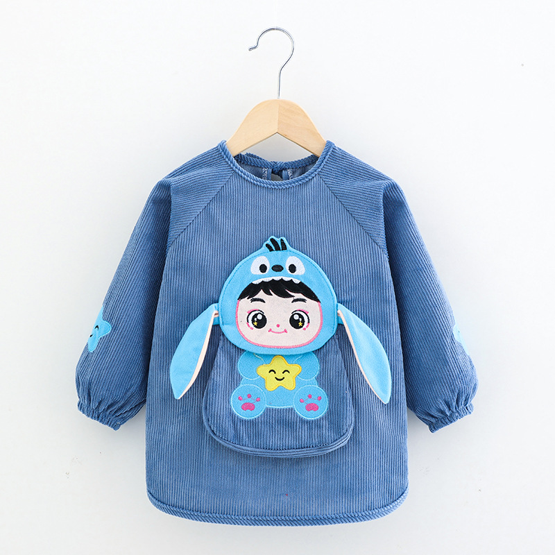 New children's smock, autumn and winter baby bib, reverse dressing, waterproof apron, eating clothes, kindergarten painting clothes, protective clothing