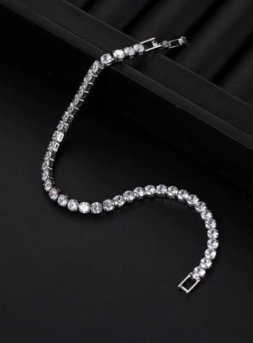 钛钢锆石不掉色满圈手链