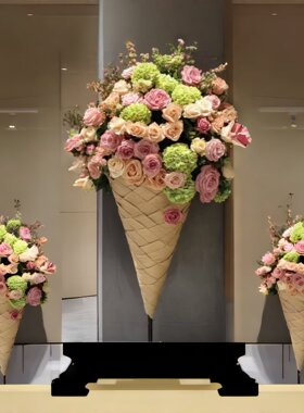 冰淇淋仿真花商场橱窗咖啡馆摆件