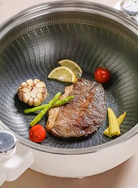 德国Adroi无涂层电炒锅家用多功能炒菜一体不粘锅蒸煮煎炒微压锅