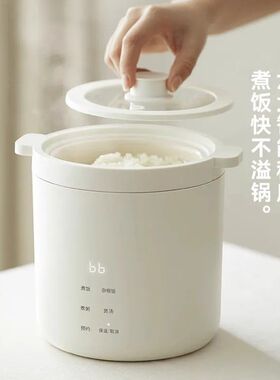 德国迷你电饭煲无涂层1到2人一人电饭锅小型1.2L新款多功能电饭煲