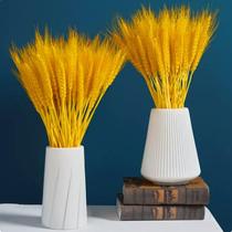 Gold Wheat Ears Barley Flower Bouquet Dried Flowers Real Flowers With Vases Living-room Swing Pieces Golden Spike Size Wheat Ears Decoration Opening