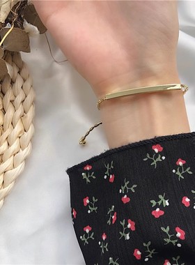 棉左女ins风小众一字可调节手链