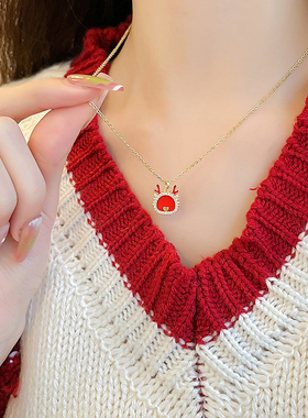 棉左合金合金女新年项链