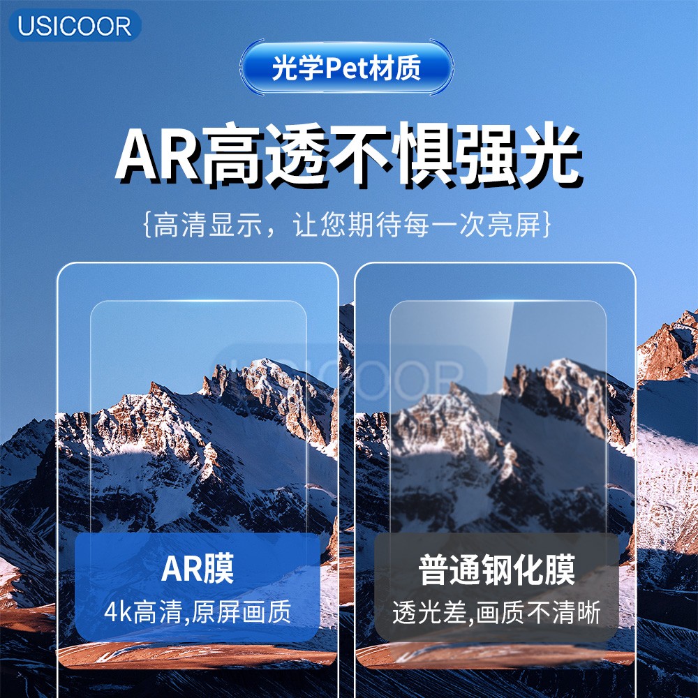 USICOOR适用iPad Air5/4 10.9寸AR膜增透保护膜pro11/12.9高清低反射膜10.2/10.5寸防眩光抗指纹平板屏膜 - 图2