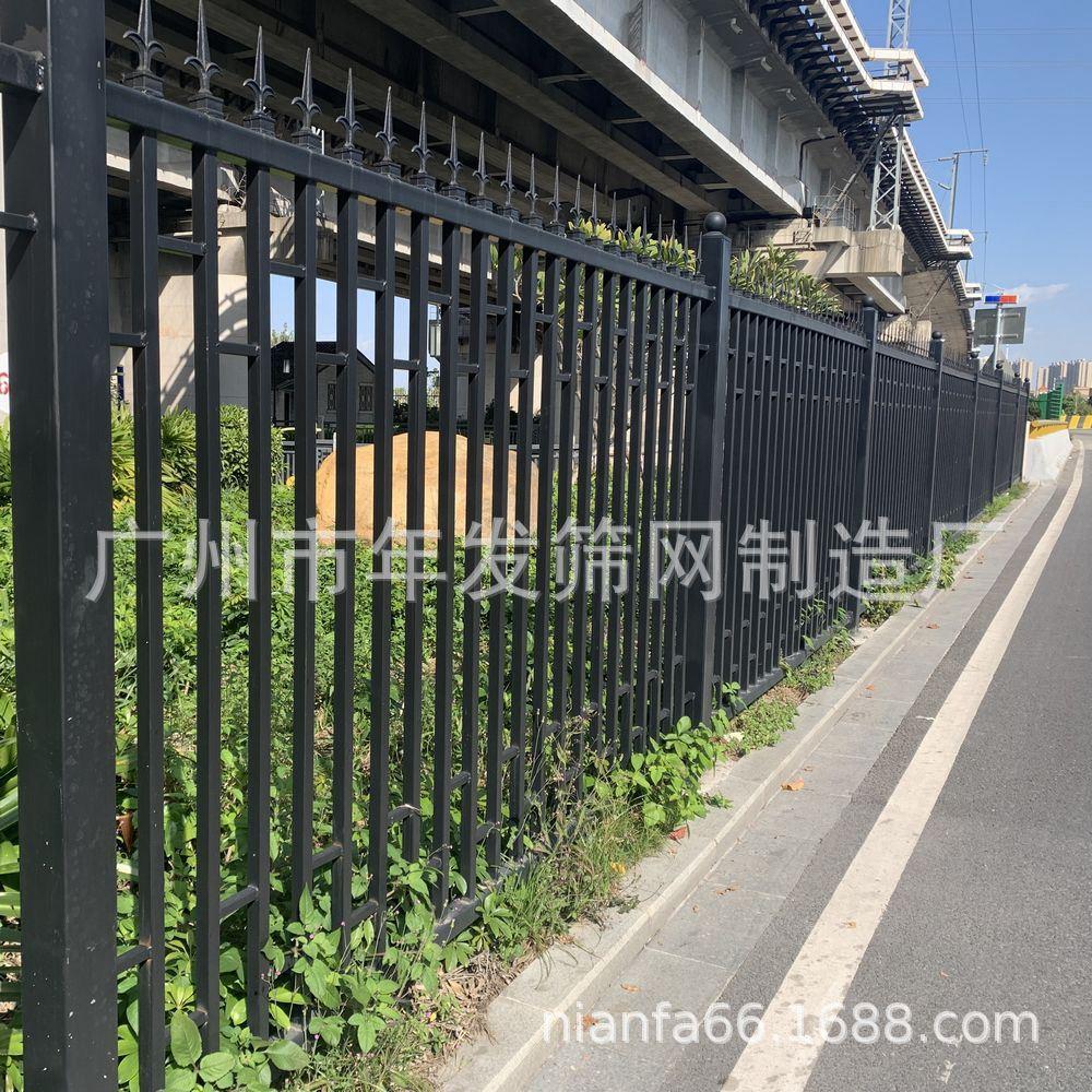 现货小区围墙锌钢栏杆市政带刺枪尖护栏桥梁柱墩底隔离防护围栏 - 图0