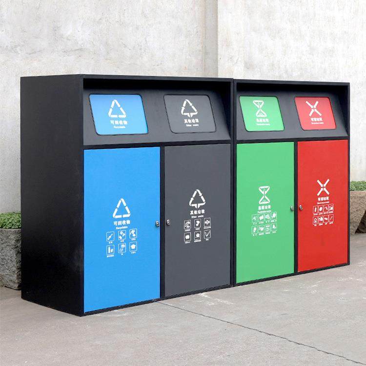 环卫240l升垃圾箱 住宅社区户外大号密封式四色分类烤漆垃圾桶罩,淘宝优惠券,粉丝福利购,淘宝优惠卷