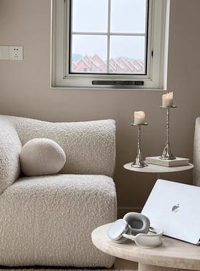 复古创意仿金属银色烛台轻奢玄关艺术氛围感装饰蜡烛底座摆件