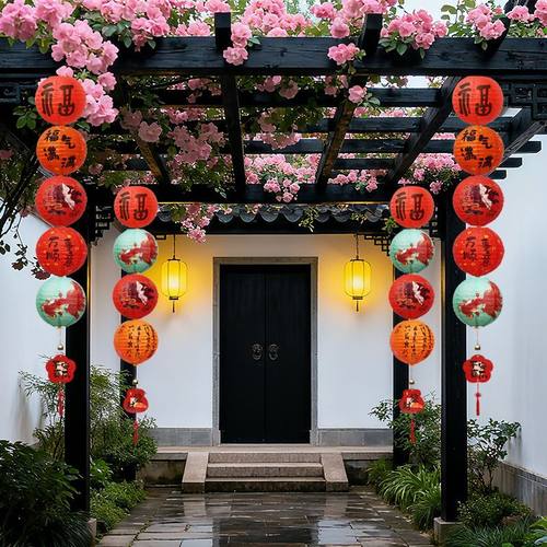 新年元旦商场灯笼装饰春节小红灯笼挂饰过年门店福字灯笼氛围布置 - 图2