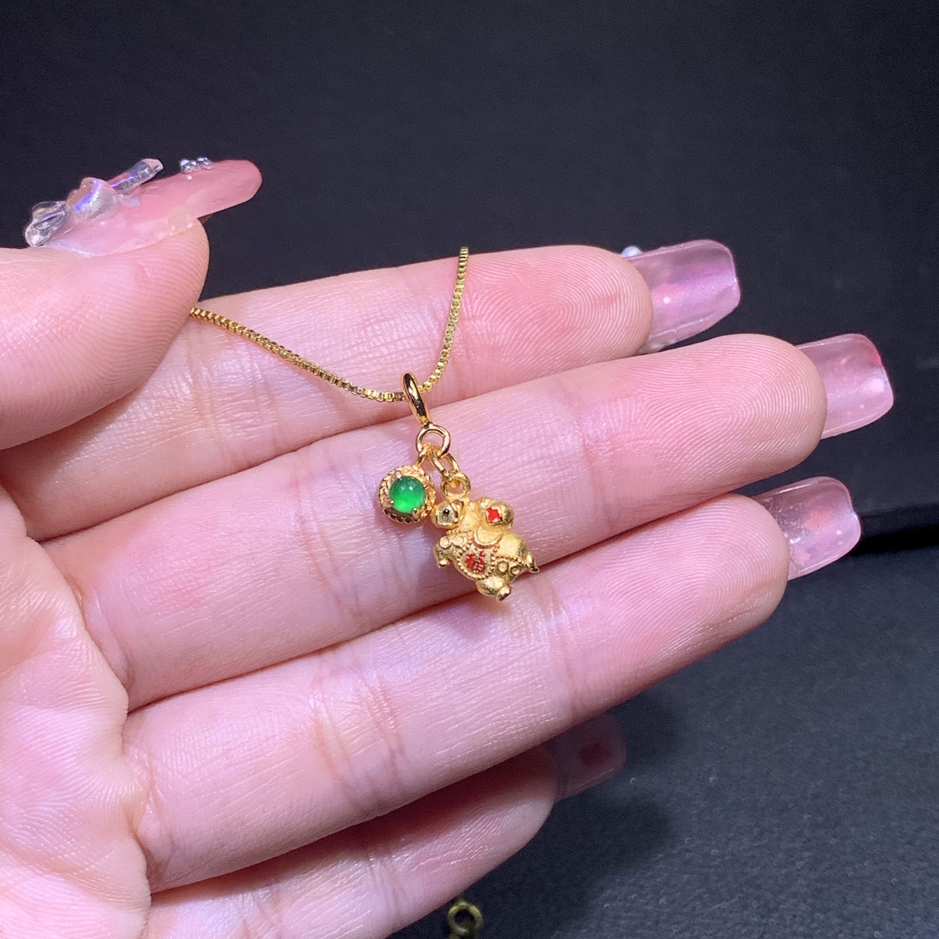 2026马年A货翡翠冰绿蛋面马上有福有钱精美百搭小滴溜DlYS925银,淘宝优惠券,粉丝福利购,淘宝优惠卷