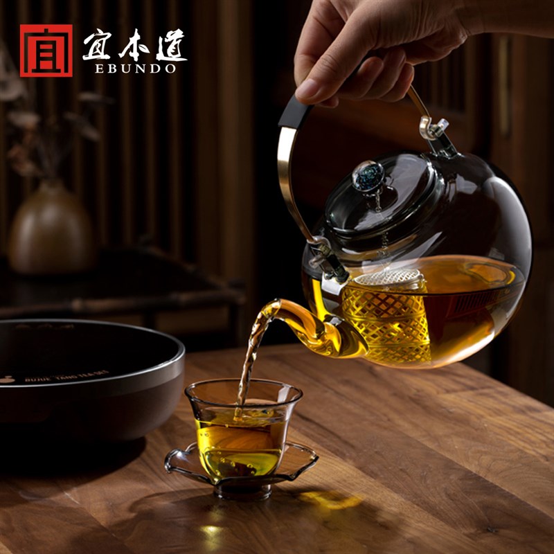 银落九天星空提梁煮茶壶家用x耐高温高硼硅玻璃茶壶电陶炉泡煮茶