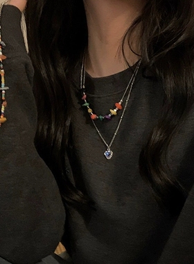 爱心项链其他锆石锁骨链女