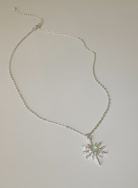 太阳花项链合金锁骨链女锆石