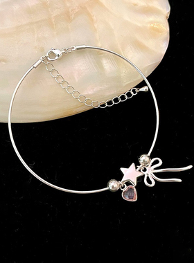 爱心蝴蝶结手链合金日韩女