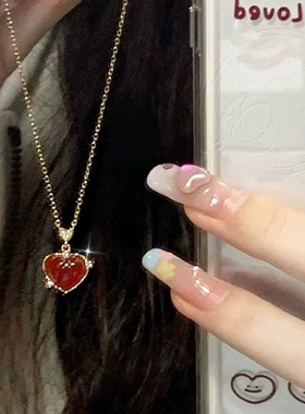 爱心项链无合金锁骨链女