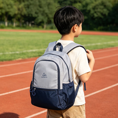 木槿芸一二三年级小学生超轻减负软书包护脊男孩6-12岁儿童双肩包 - 图0