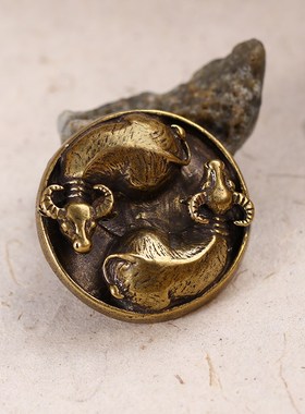 匠心吴纯铜实心牛摆件牛转乾坤纯铜招财茶宠牛可养纯手工茶具摆件