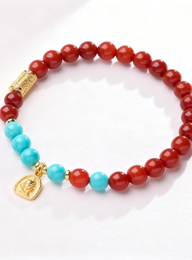 红玛瑙手串天然女旺财运聚财手链