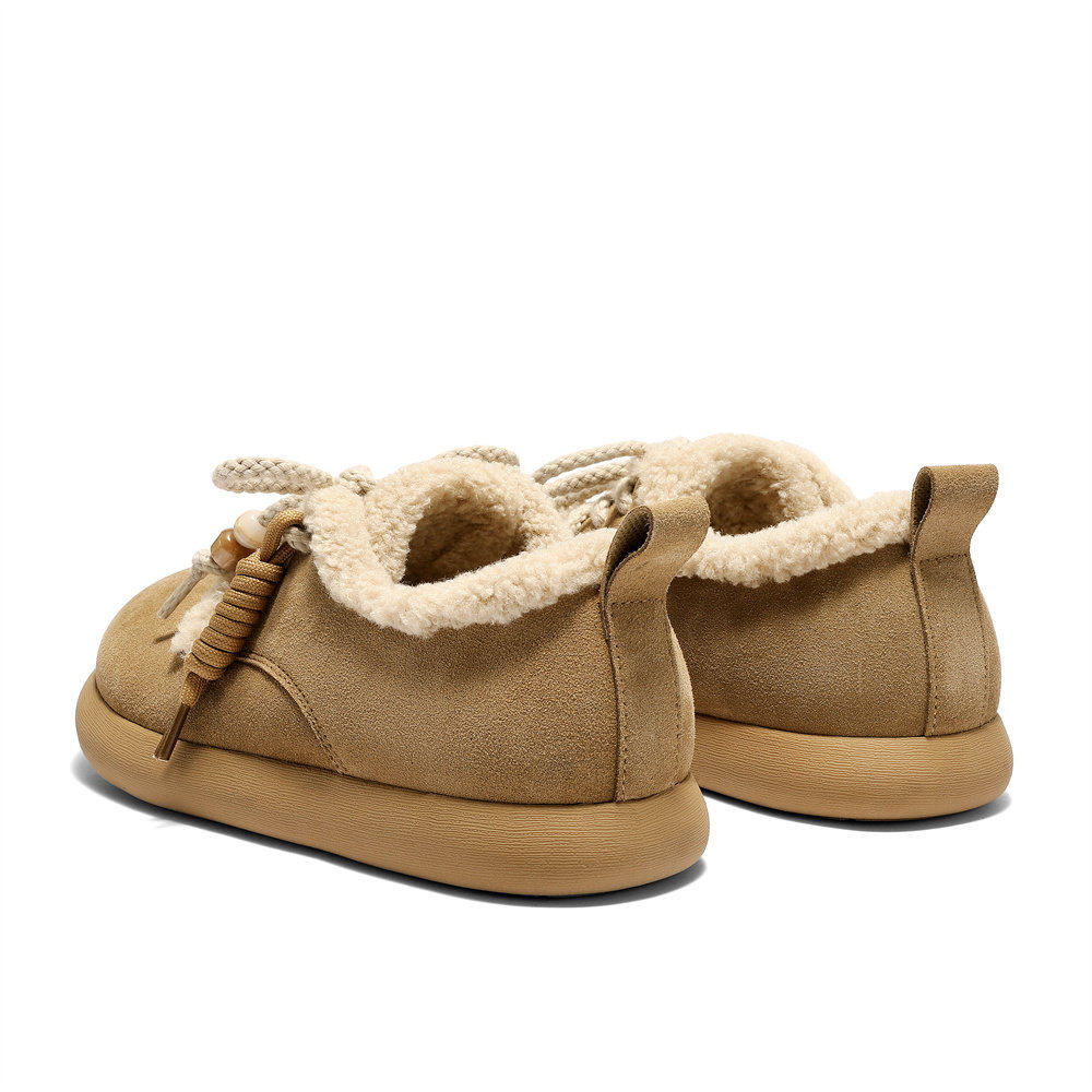 森达面包工坊牛皮毛毛鞋女25冬舒适保暖毛绒雪地靴棉鞋ZTI60DM5,淘宝优惠券,粉丝福利购,淘宝优惠卷