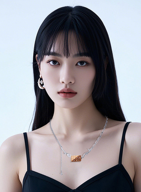 ins风小众设计感华夫饼项链