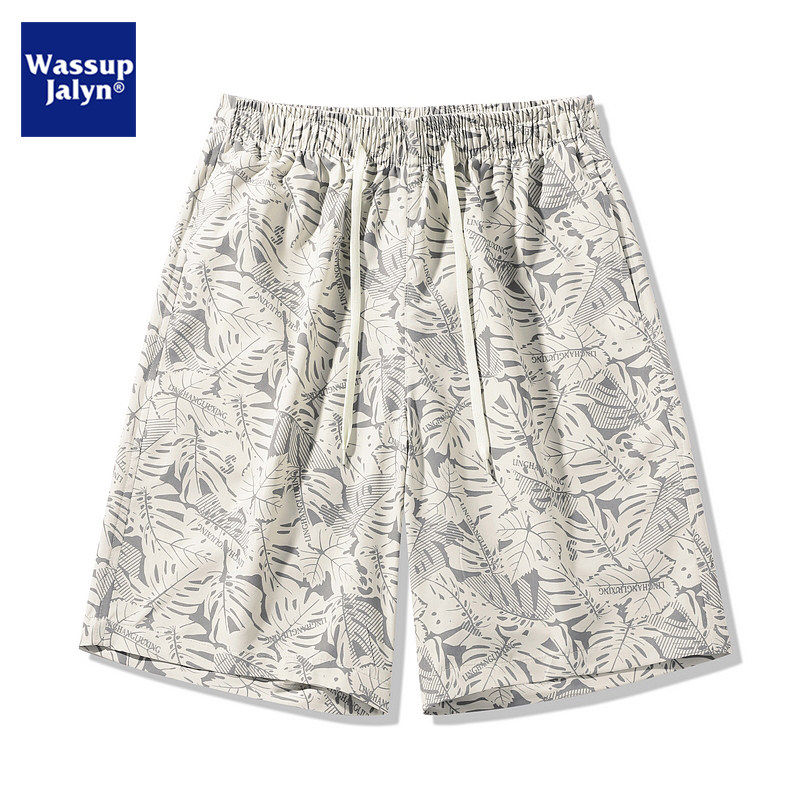 WASSUP JALYN夏季休闲花短裤男新款夏威夷沙滩男装宽松运动五分裤,淘宝优惠券,粉丝福利购,淘宝优惠卷