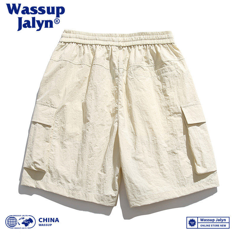 WASSUP JALYN工装短裤男士夏季冰丝薄款口袋运动休闲沙滩裤五分裤,淘宝优惠券,粉丝福利购,淘宝优惠卷