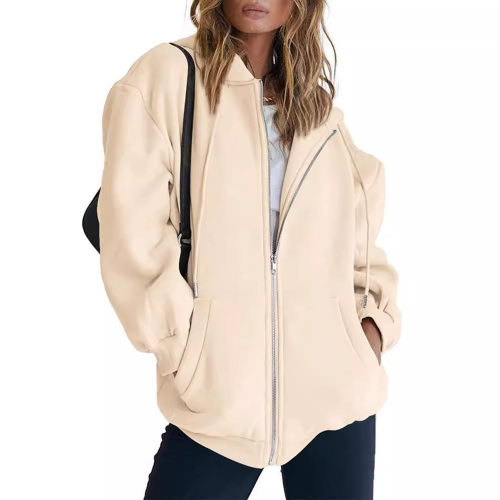 Women's solid color casual drawstring jacket纯色休闲抽绳外套 - 图3