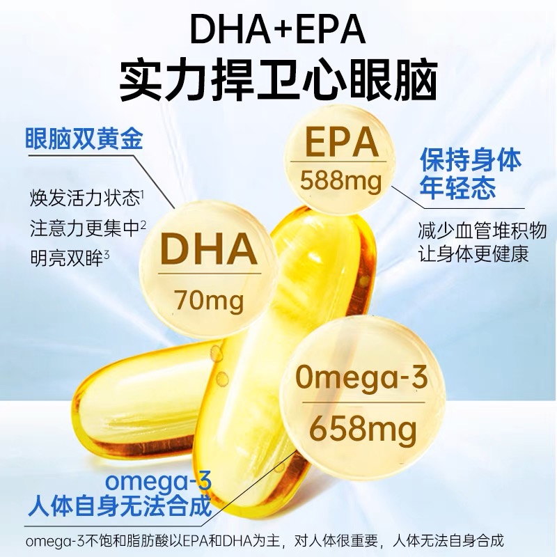 健贝说鱼油rTG结构高纯度omega3深海鱼油呵护眼脑健贝说鱼油 - 图1