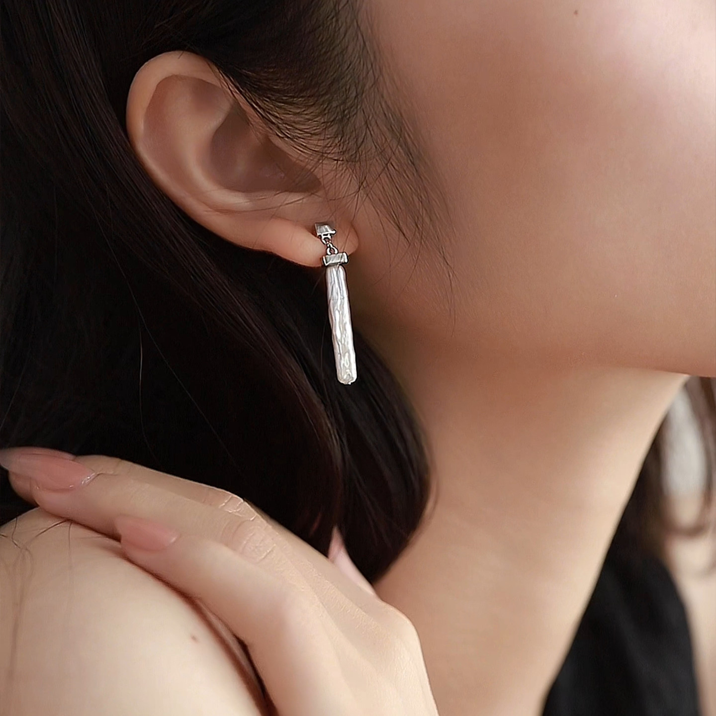 珍氏珠宝天然淡水珍珠耳钉女款 异形巴洛克时尚精致长款耳环耳饰,淘宝优惠券,粉丝福利购,淘宝优惠卷