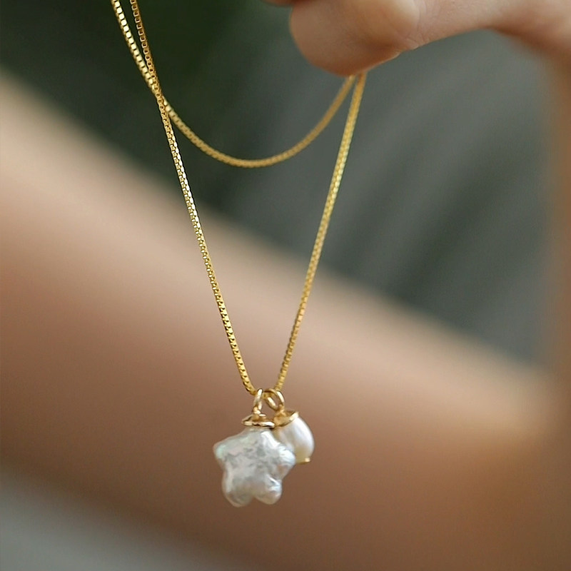 珍氏珠宝天然淡水巴洛克珍珠项链女款 星形设计时尚可爱吊坠颈链,淘宝优惠券,粉丝福利购,淘宝优惠卷