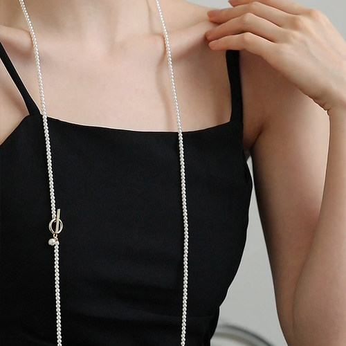 珍氏珠宝天然淡水baby珠项链女气质优雅秋冬多层叠戴毛衣链 1.2米 - 图0