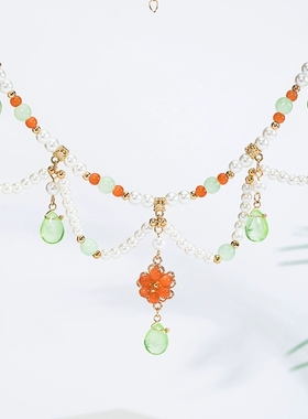 古风项链珍珠软璎珞明制