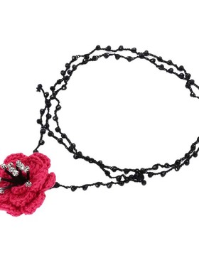 欧美复古花朵项链小众设计感