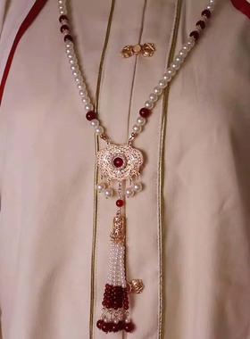 新中式古风马面裙长款项链璎珞