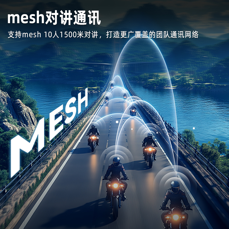新品艾骑T2Plus头盔蓝牙耳机mesh组网多人对讲双芯片支持混音功能 - 图1