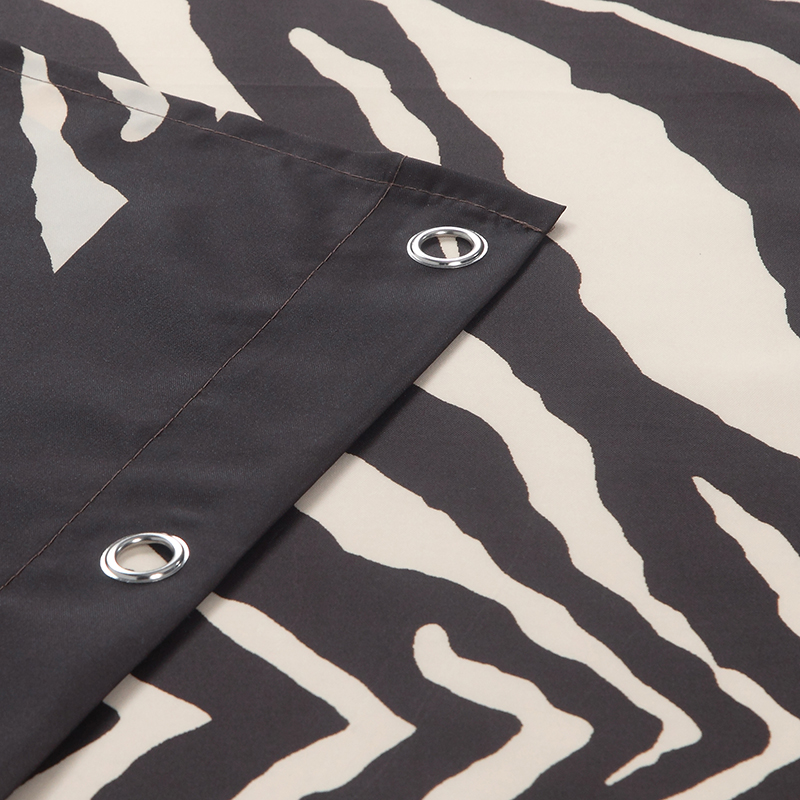 黛世欧式时尚咖啡斑马纹涤纶防水防霉浴帘卫生间隔断加厚遮光帘子