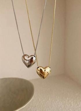 Love Heart Pendant Necklace For Women Men Personality Simple