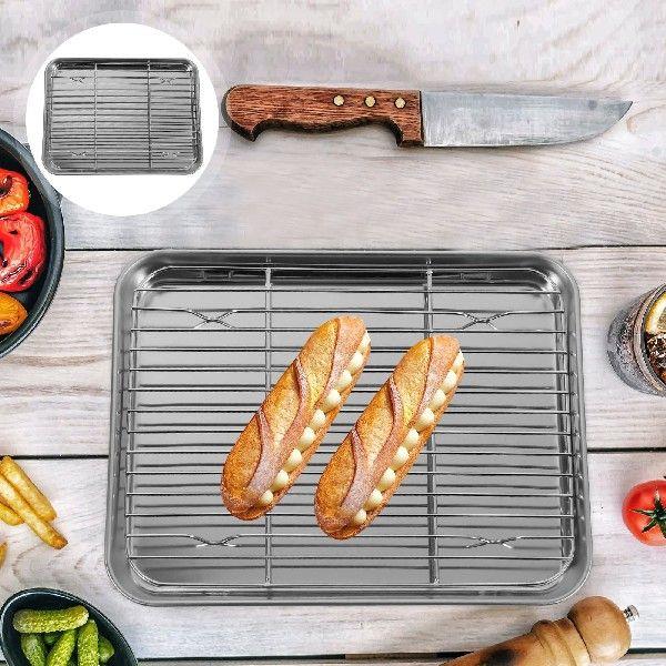 2 Pieces/Set Baking Tray Rectangular Pan with Wire Rack - 图3