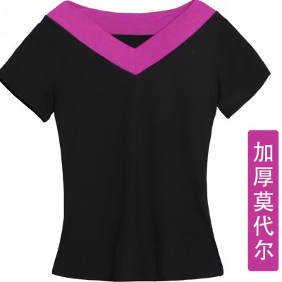 特价广场舞服装女秋装跳舞衣服舞蹈练功服短袖上衣加厚莫代尔新款