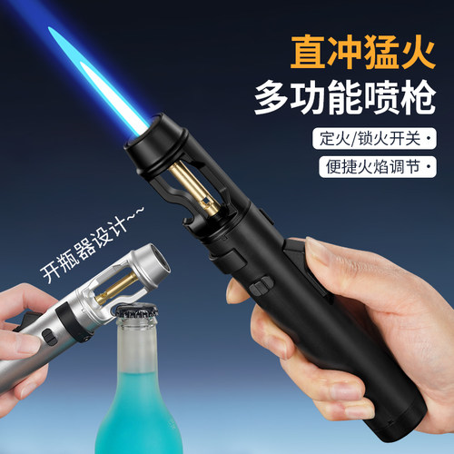 新款创意直冲充气打火机防风艾灸专用高温喷枪户外烧烤点火器焊枪 - 图0