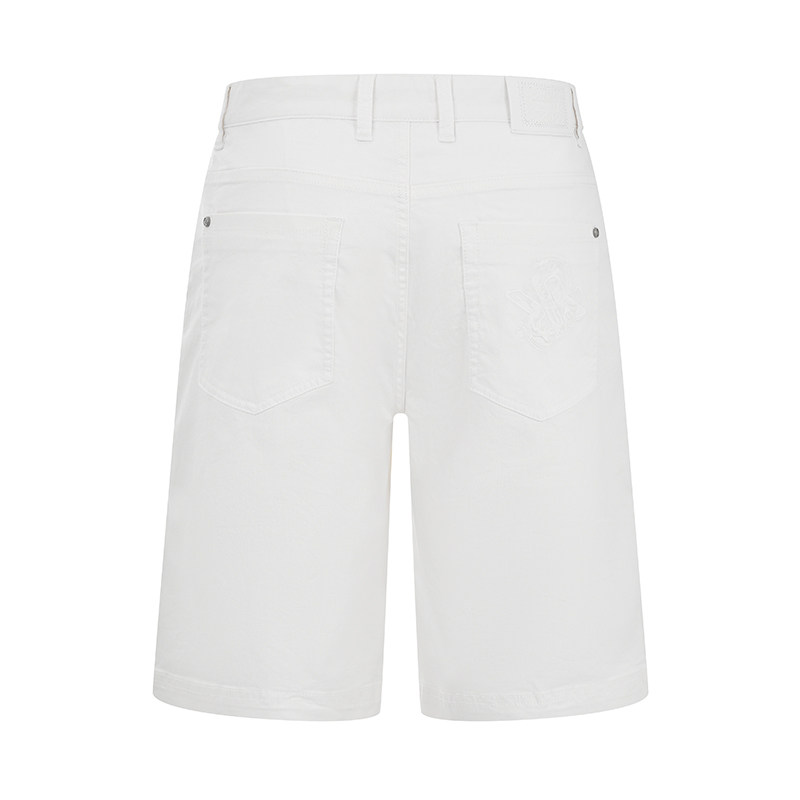 RARE威雅男裤奥莱outlets春夏后袋logo卷草绣花 男士白色牛仔短裤,淘宝优惠券,粉丝福利购,淘宝优惠卷