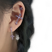 Male and female Gender-neutral Sweet Zircons Stones Cross Ear Bone Clips Earrings Earrings Earrings Earrings Earrings Earrings