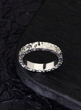 碎碎冰情侣对戒铜镀真金不掉色镭射碎冰花指环小众感圈戒指