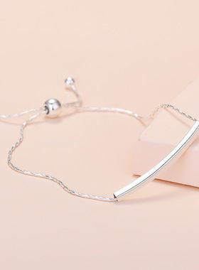 厂家直销方管收缩手链女学生极简个性圆珠定位手饰网红直播饰品